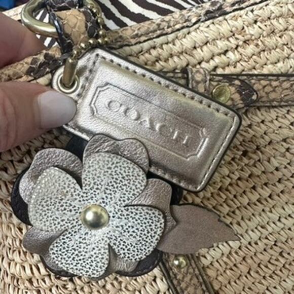 Coach Python Straw Natalie Tote - Picture 5 of 8